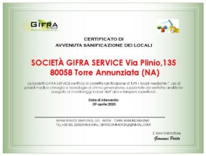 certificato-disinfezione-sanificzione-pulizia-gifra service